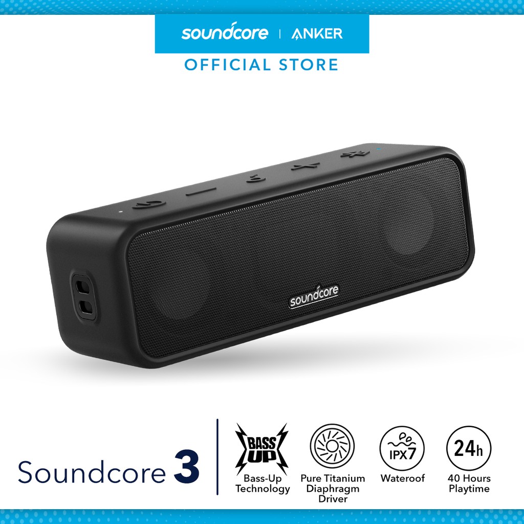 Soundcore 3 by Anker Bluetooth Wireless Speaker, Stereo Sound, 24H
