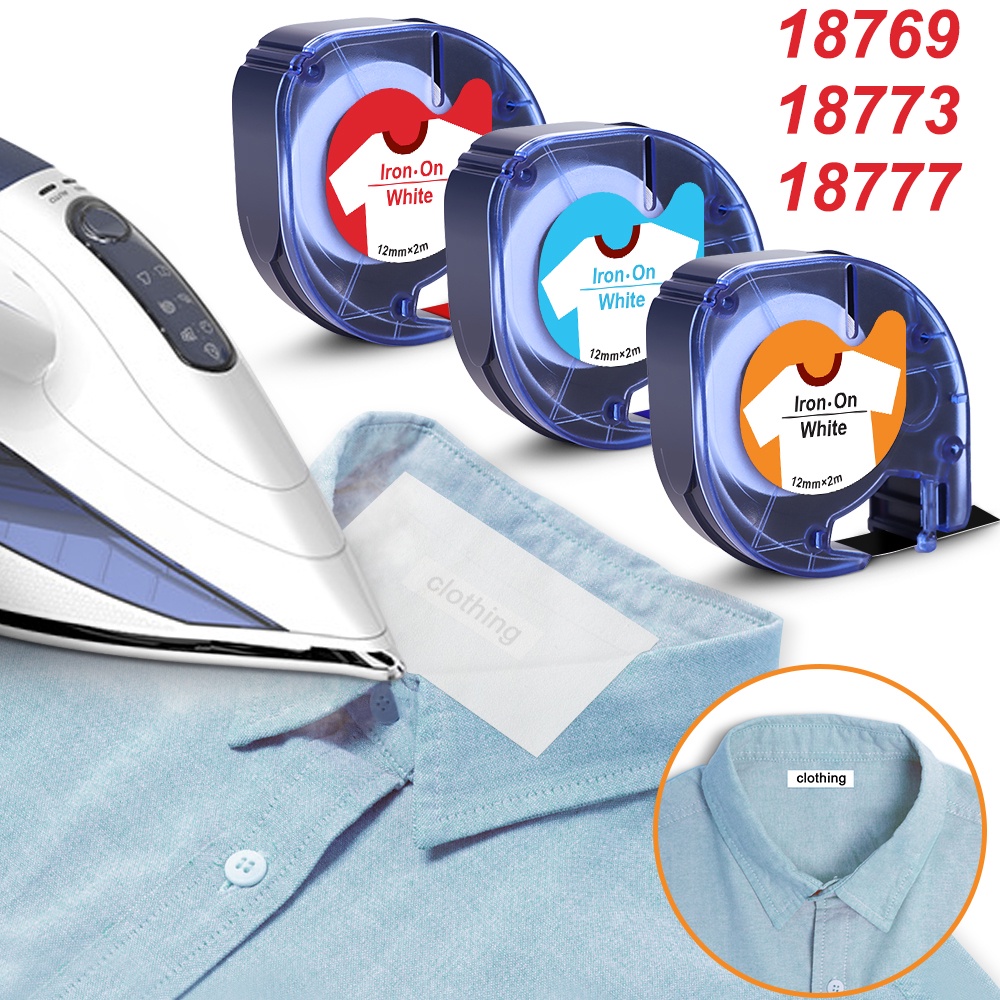 18769 18771 18773 18777 Dymo Compatible Letratag Ironon Labeling Tape