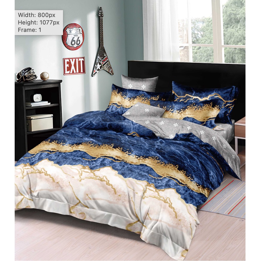 BP 3in1 Korean Cotton Garterized Single Double Queen Size Bedsheet Set