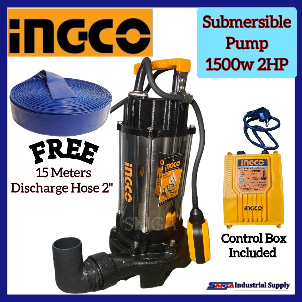 Ingco Submersible Pump 2HP SPDB150085 FREE 15 METERS DISCHARGE HOSE