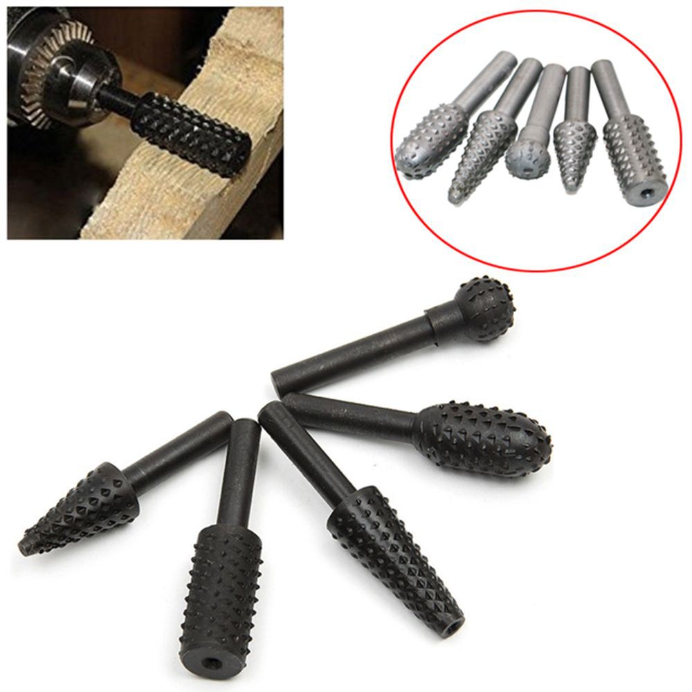 5pcs/set Woodworking Drill Bits Wood Rasp Rotary Burr Shopee Philippines