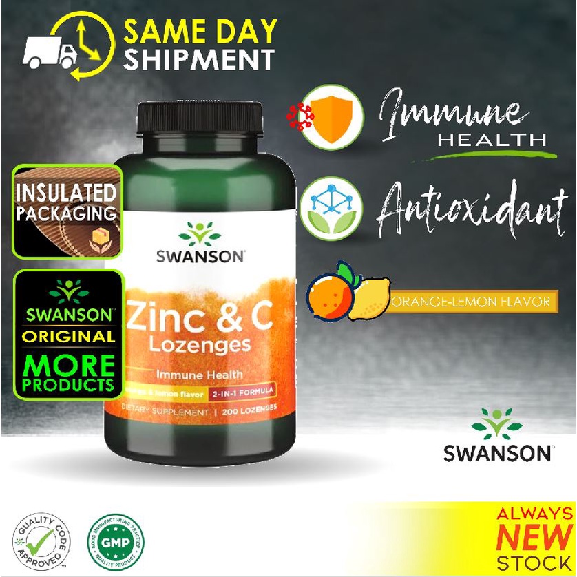 Swanson Vitamin C Zinc Oxide Zinc Gluconate Zinc Chelate 200 Lozenges Shopee Philippines