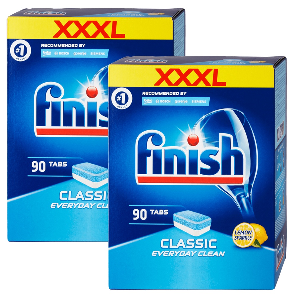 Combo 2 Boxes Of 90 Finish Classic Dishwasher Tablets Lemon Lemon