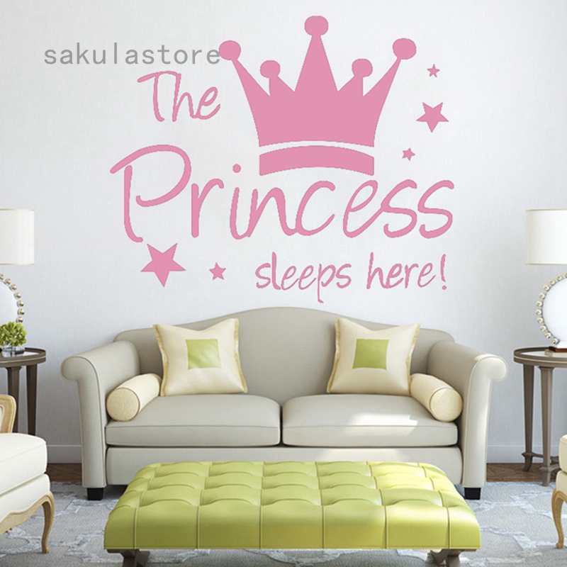 Pink Princess Crown Wall Sticker Decal Mural Decor for Girl Room 2
