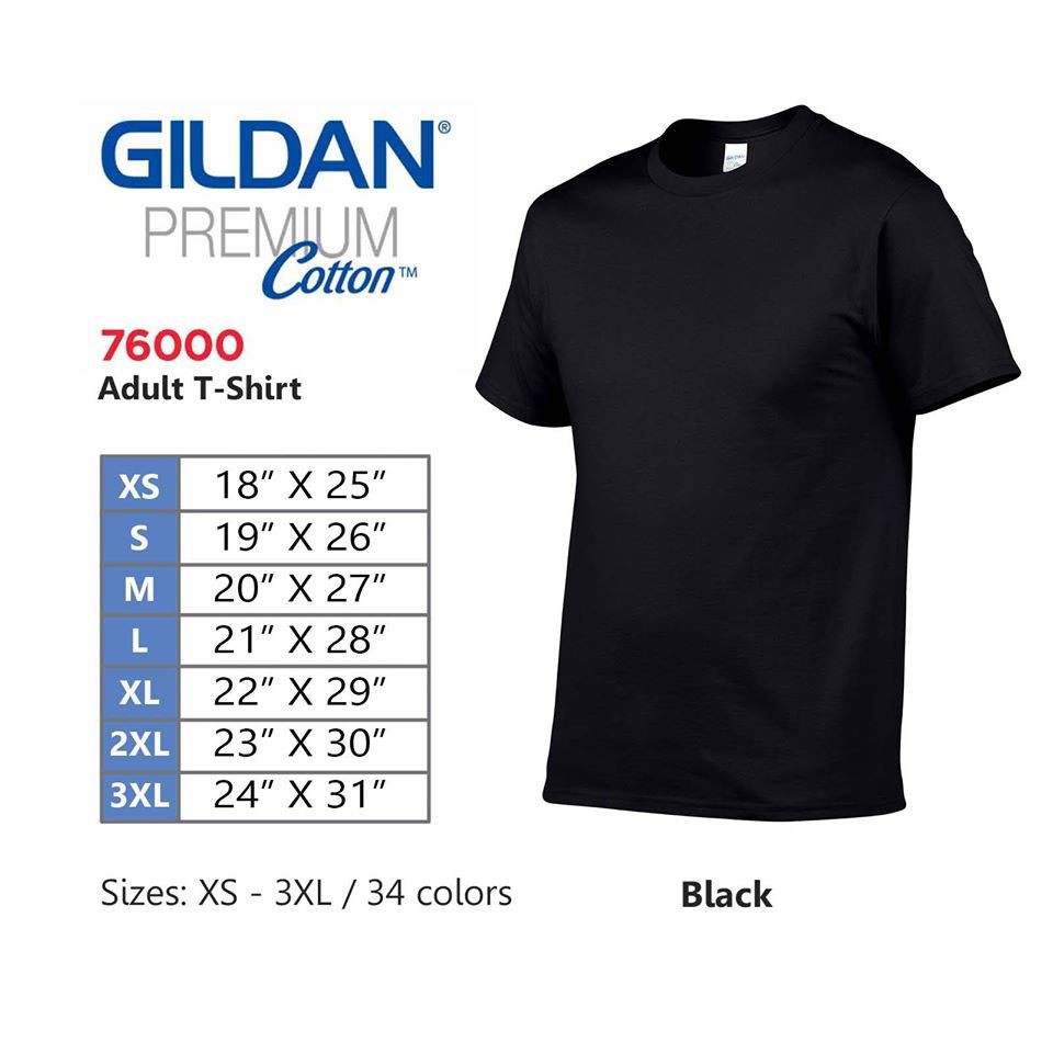 GILDAN Black Roundneck Plain Tshirt Premium Cotton Shopee