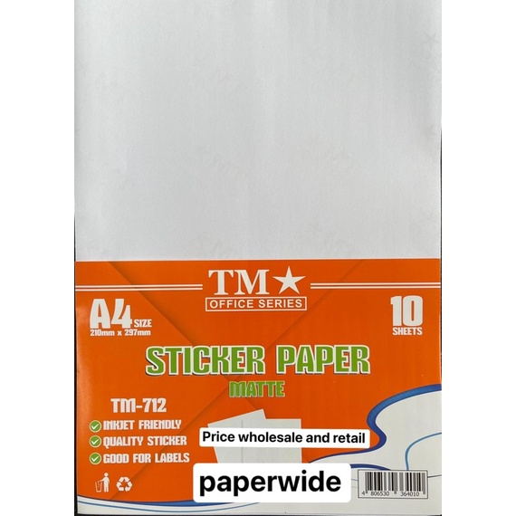 Sticker Paper A4 Tm712 Shopee Philippines