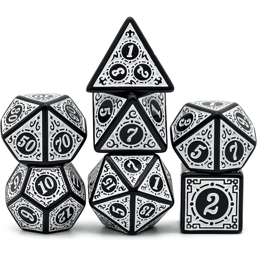 Poludie DND Dice Set D&D Polyhedral Dice (7 Pcs) with Gift Leather