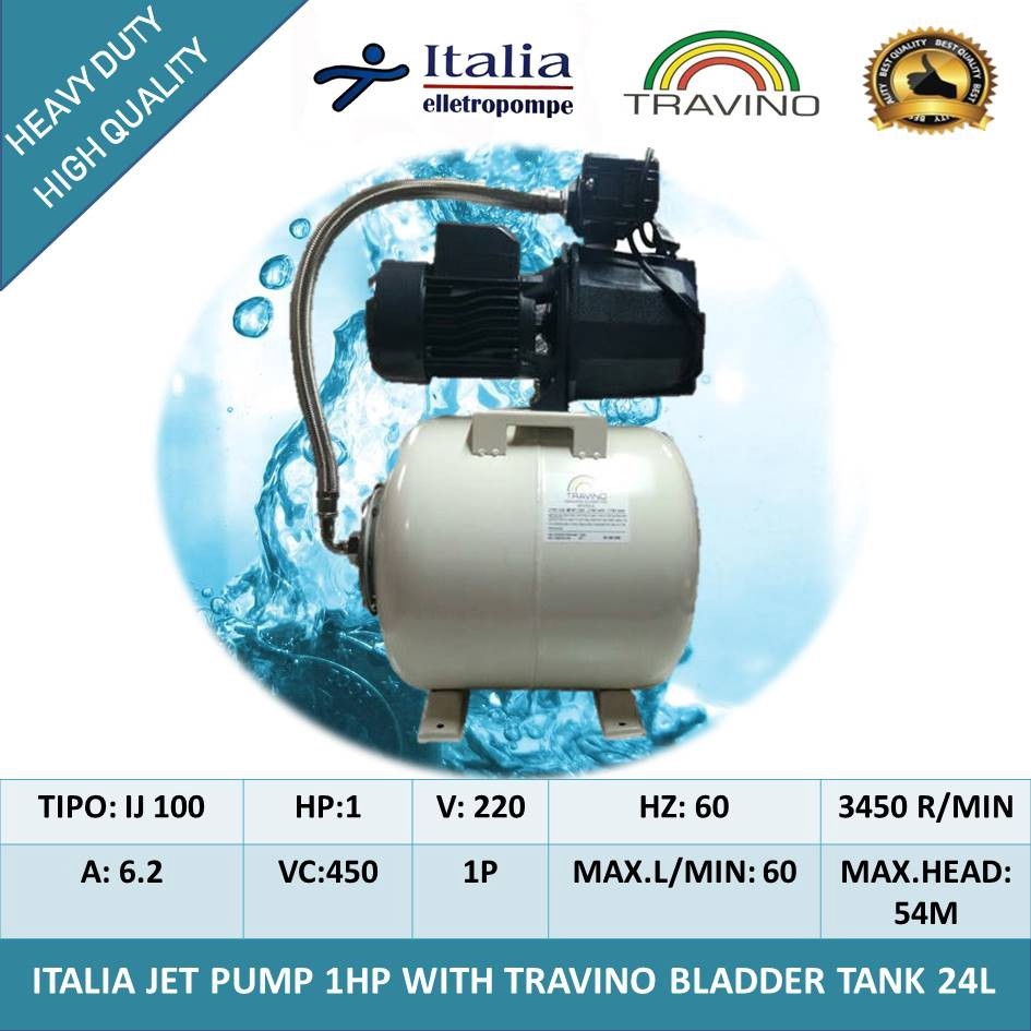 Automatic water pump 1hp. booster set with bladder tank 20L Shopee
