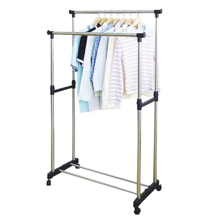 DIY Double Pole Stainless Steel Clothes Rack Shopee Philippines