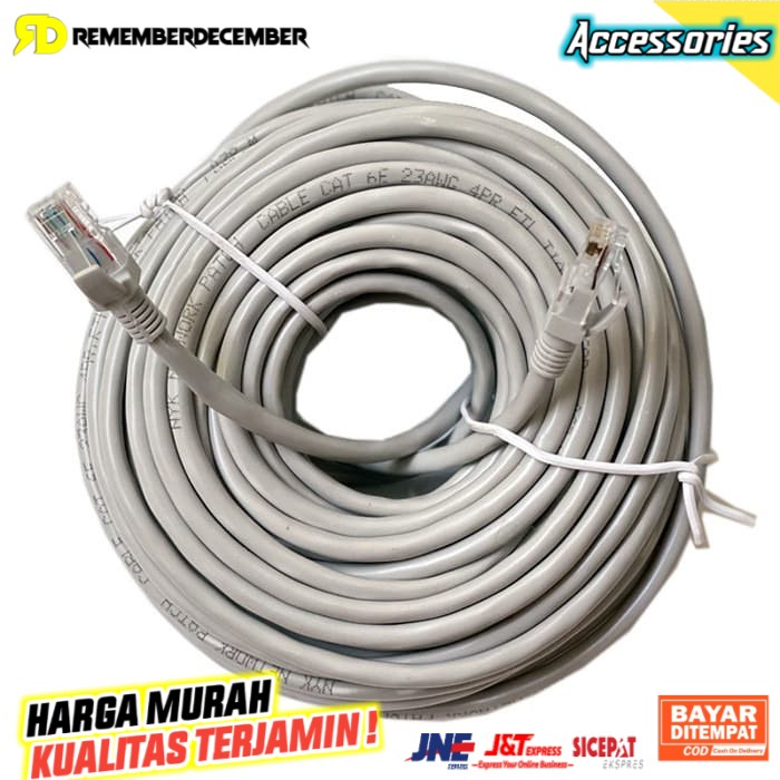 Cat 6 40 Meter Lan Utp Cable Ready To Use Up To 1gbps 40m Shopee