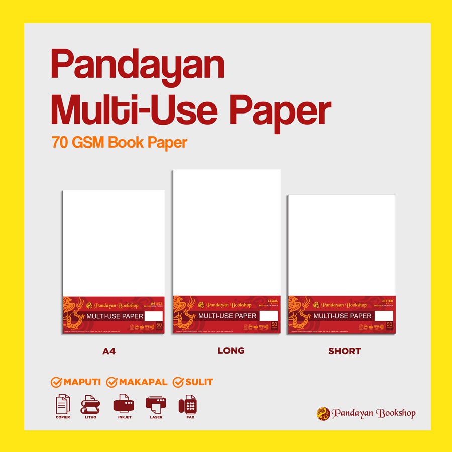 Pandayan MultiUse Paper (50 Sheets/Per Pack) Shopee Philippines