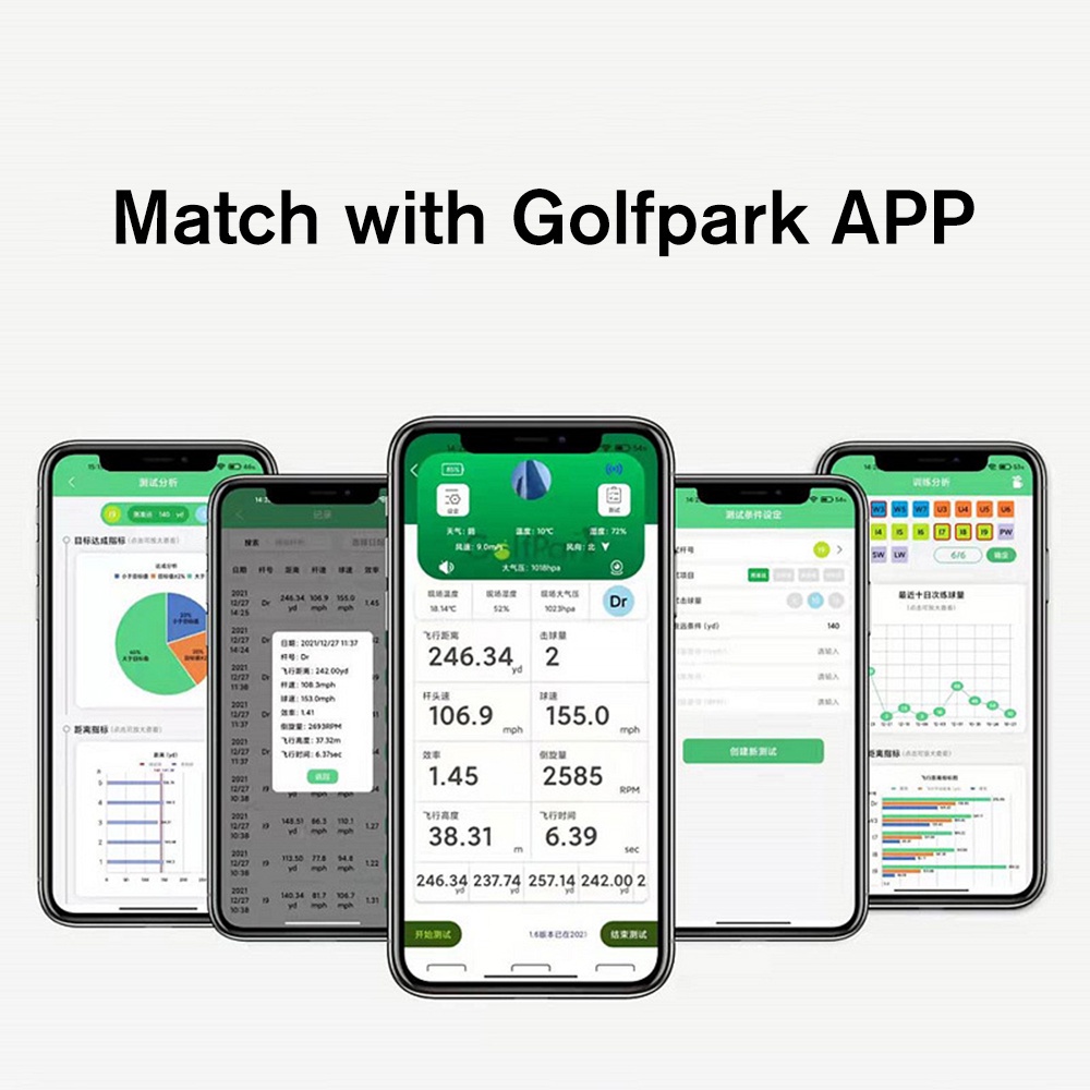 PGM GOLFPARK Golf Radar Data Analyzer Swing Smart and Easy To Carry