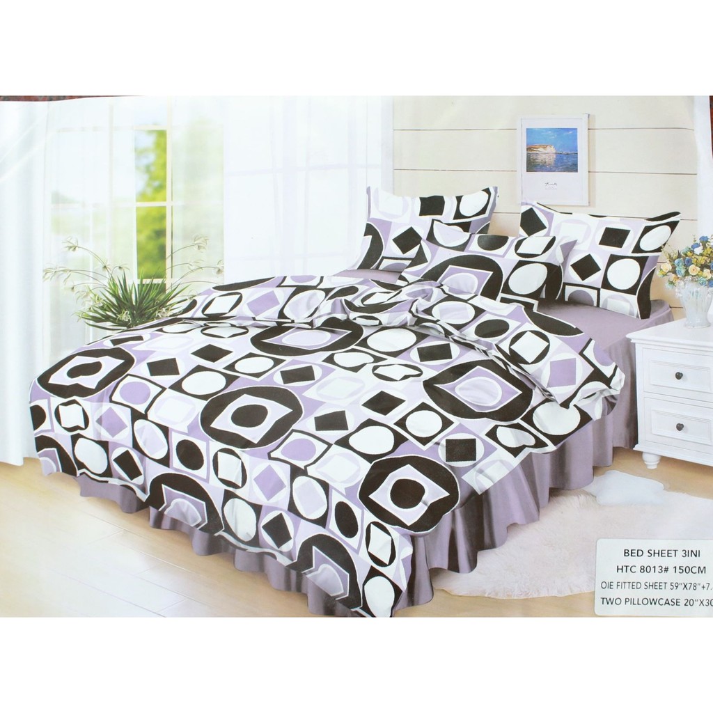 3 in 1 Bed Sheet Queen Size ( 150 cm/ 60" inches) Shopee Philippines