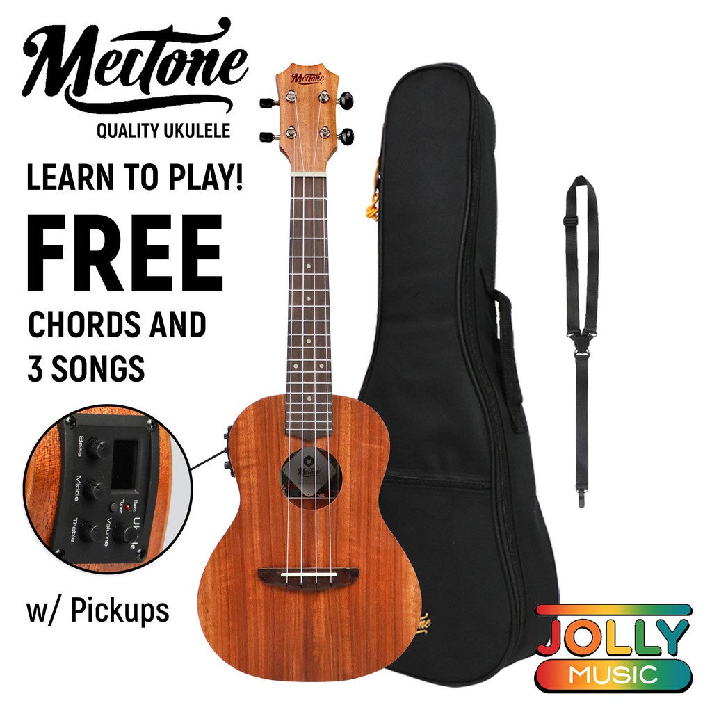 Meitone E1 All Acacia Ukulele with Gigbag, and Tuner (FREE Chord Chart