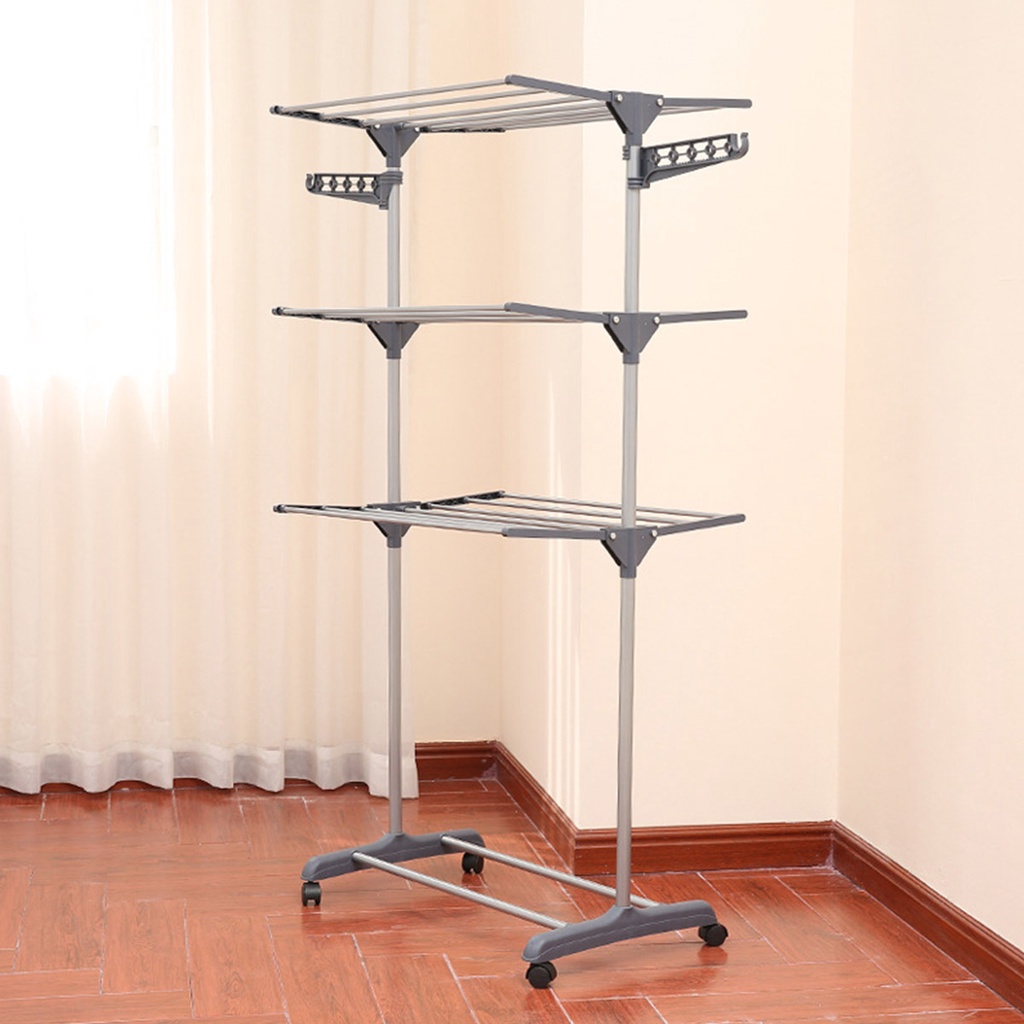 Hanging Drying Folding Storage Organizer Clothes Airer Horse Stainless