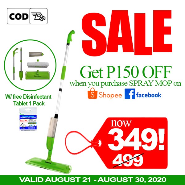 3 in 1 Disinfectant Spray Mop Free 1 Pack Disinfectant Tablets (10pcs