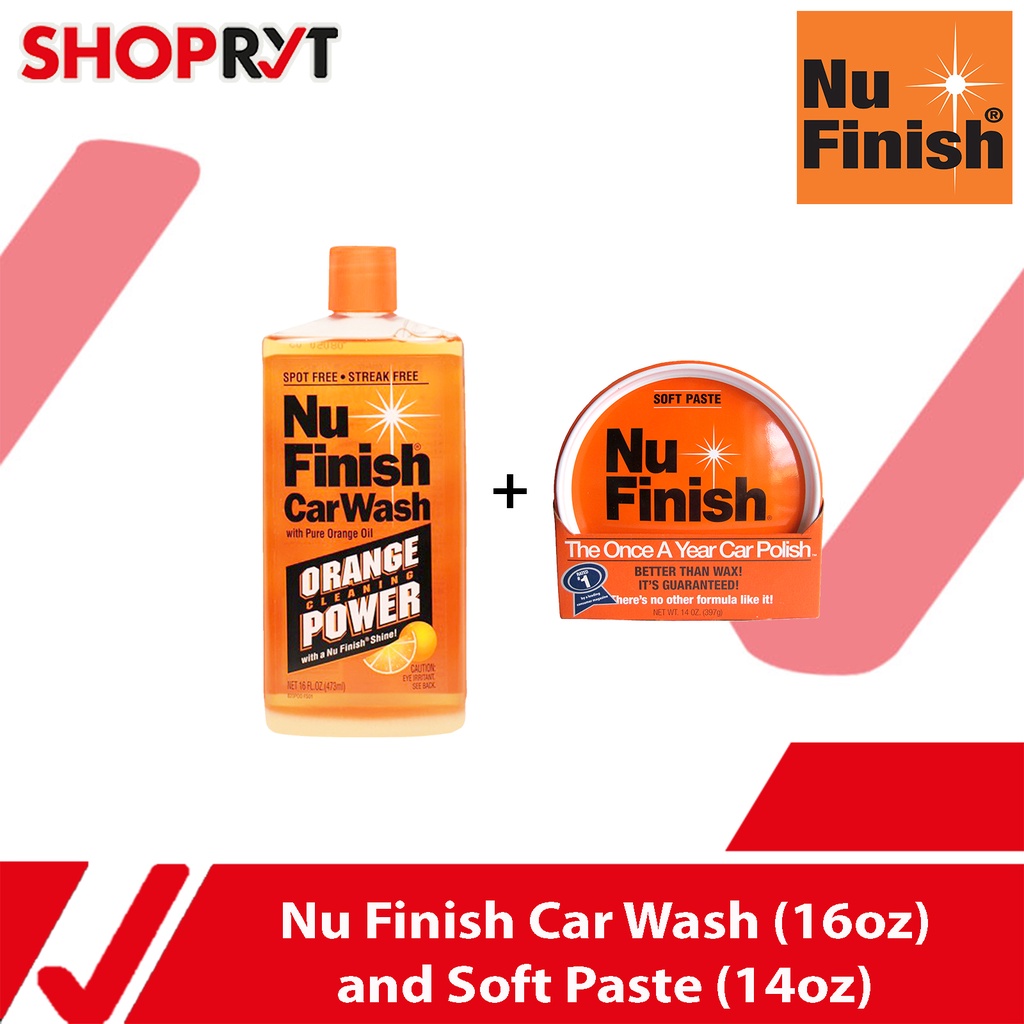 Nu Finish Car Polish Soft Paste 14oz + Nu Finish Car Wash 16oz Car