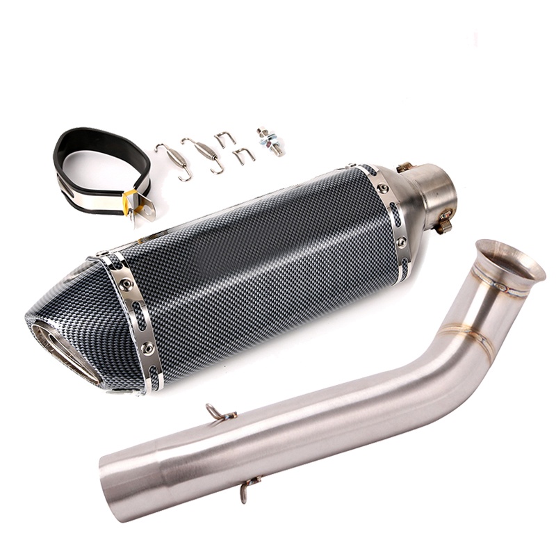 Modified Exhaust Middle Mid Pipe Escape Connecting Tube 51mm Muffler