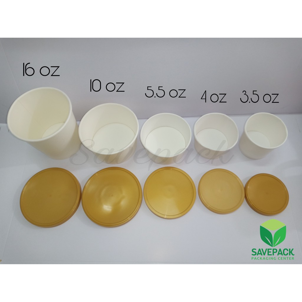 Paper Ice Cream Cup with Plastic Lid (10pcs) (GOLD & BLACK) Shopee Philippines