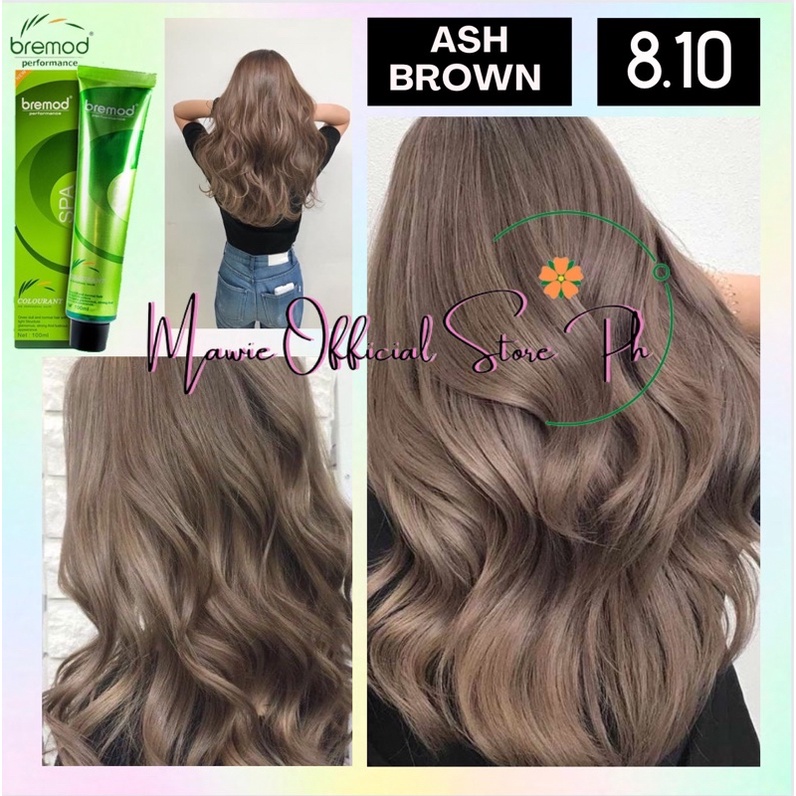 BREMOD 8.10 ASH BROWN HAIR COLOR SET WITH OXIDIZING/DEVELOPING
