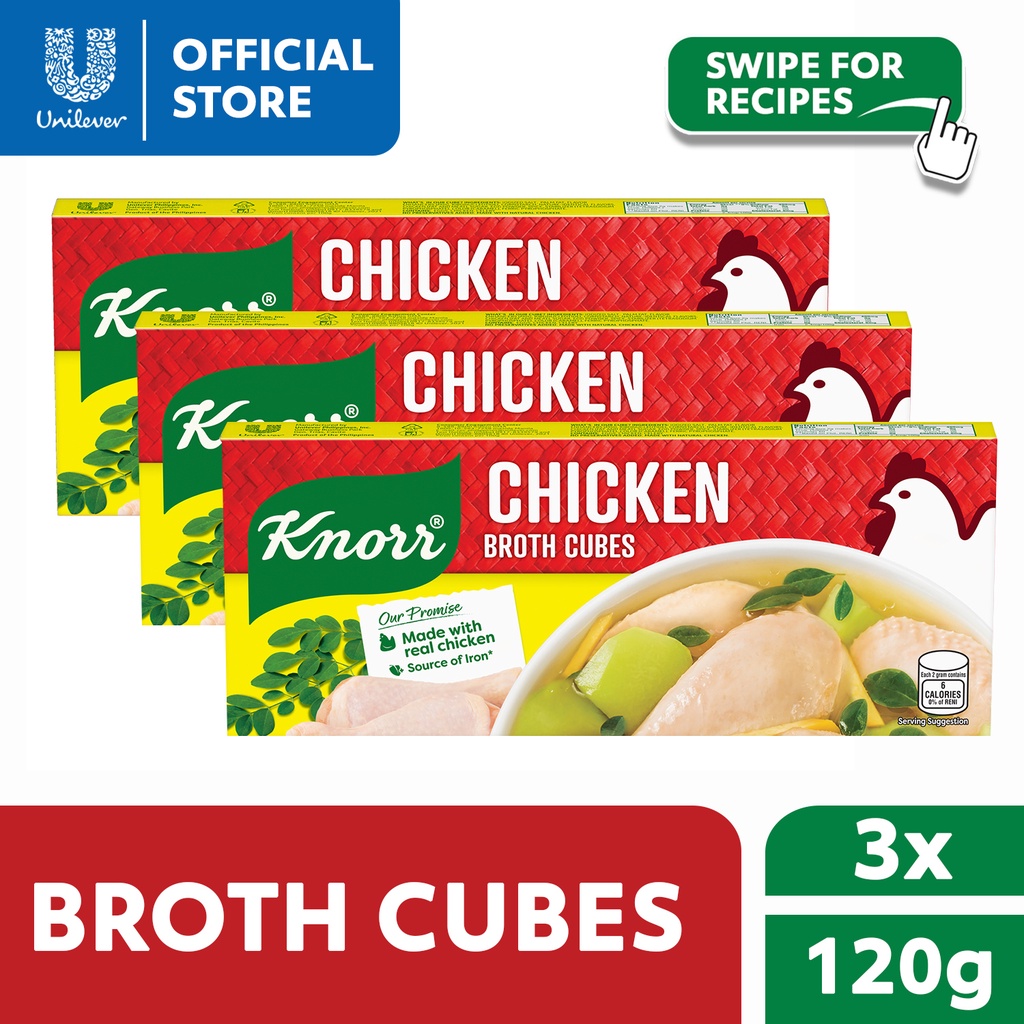 Knorr Chicken Broth Cubes Savers Made with Real Chicken 120g x3