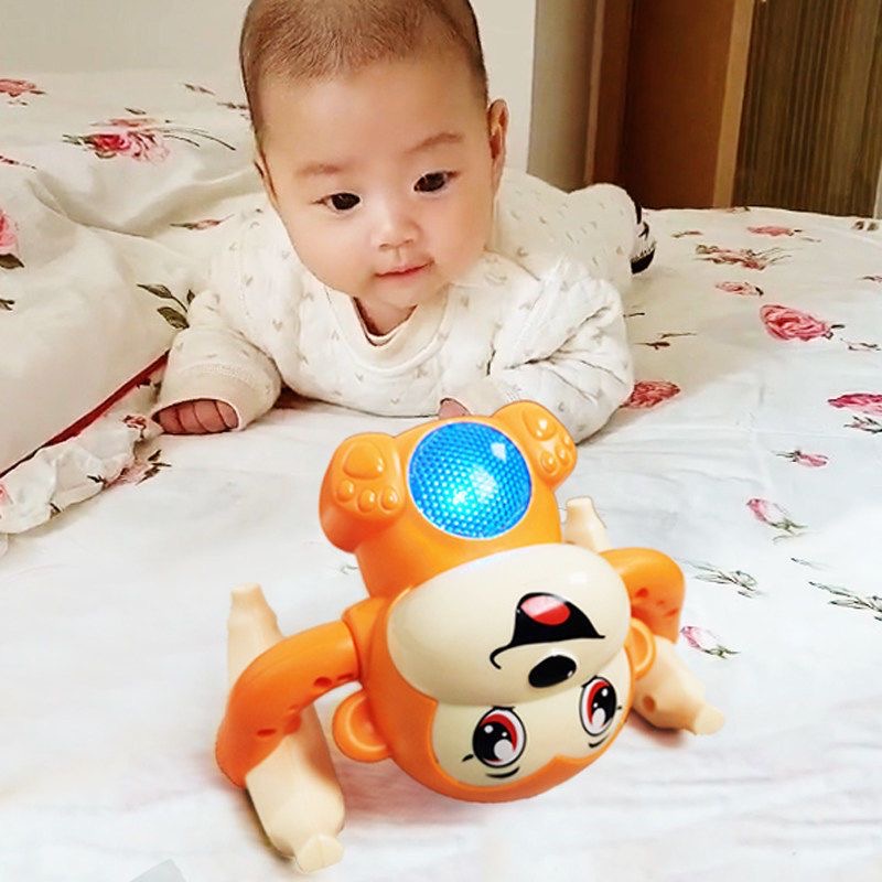 Baby Voice Control Rolling Little Monkey Toy Walk Sing Brain Game