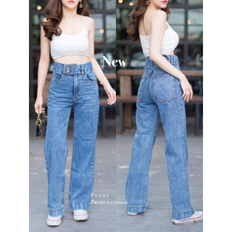 Thailand fashion high waist pants punny jeans brand Shopee Philippines