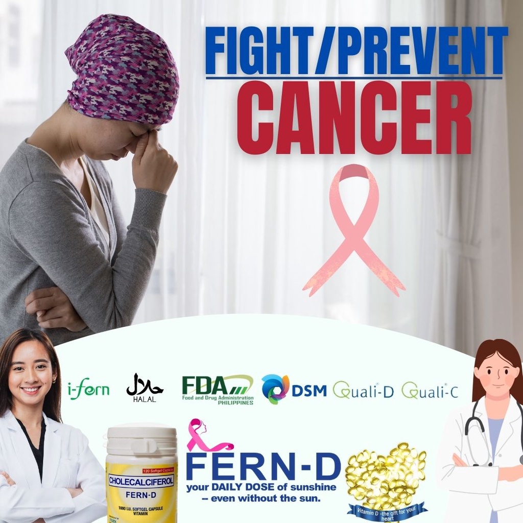 FIGHT/PREVENT CANCER FERN D 60/120 softgels Pure Vitamin D3 (Fern Activ, Milkca, Silverfresh