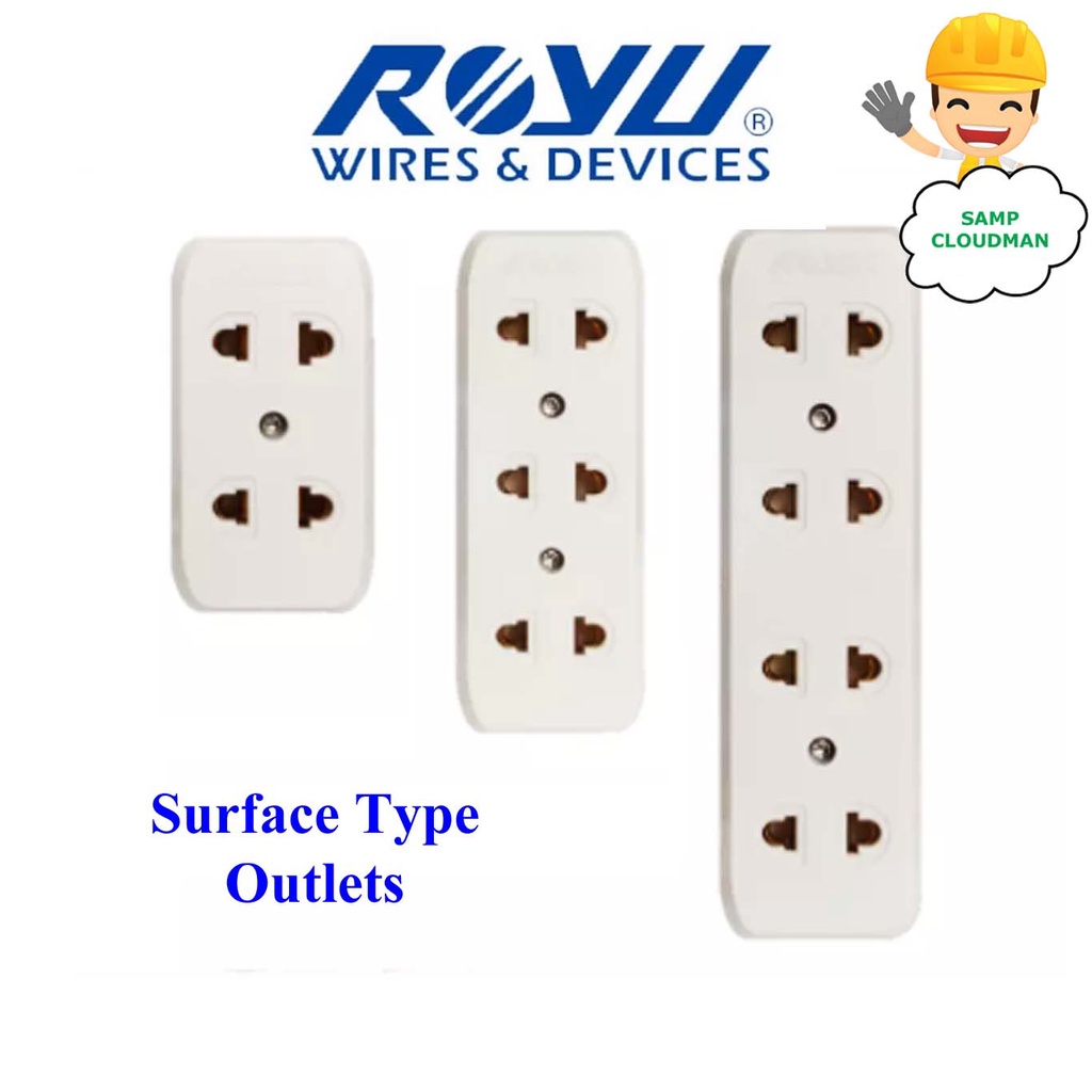 Royu Surface Type Universal Convenience Outlet Duplex Triplex Quadruplx 2 3 4 Gang Extension