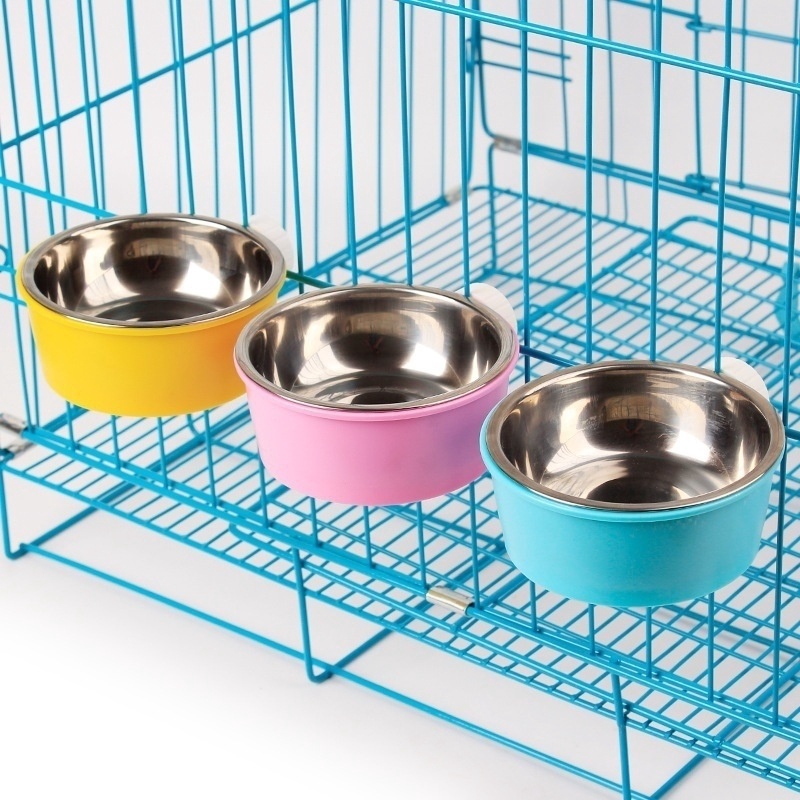 Small Pets Cage Bowl Hamsters Rabbit Cat Puppy Food Water Feeder