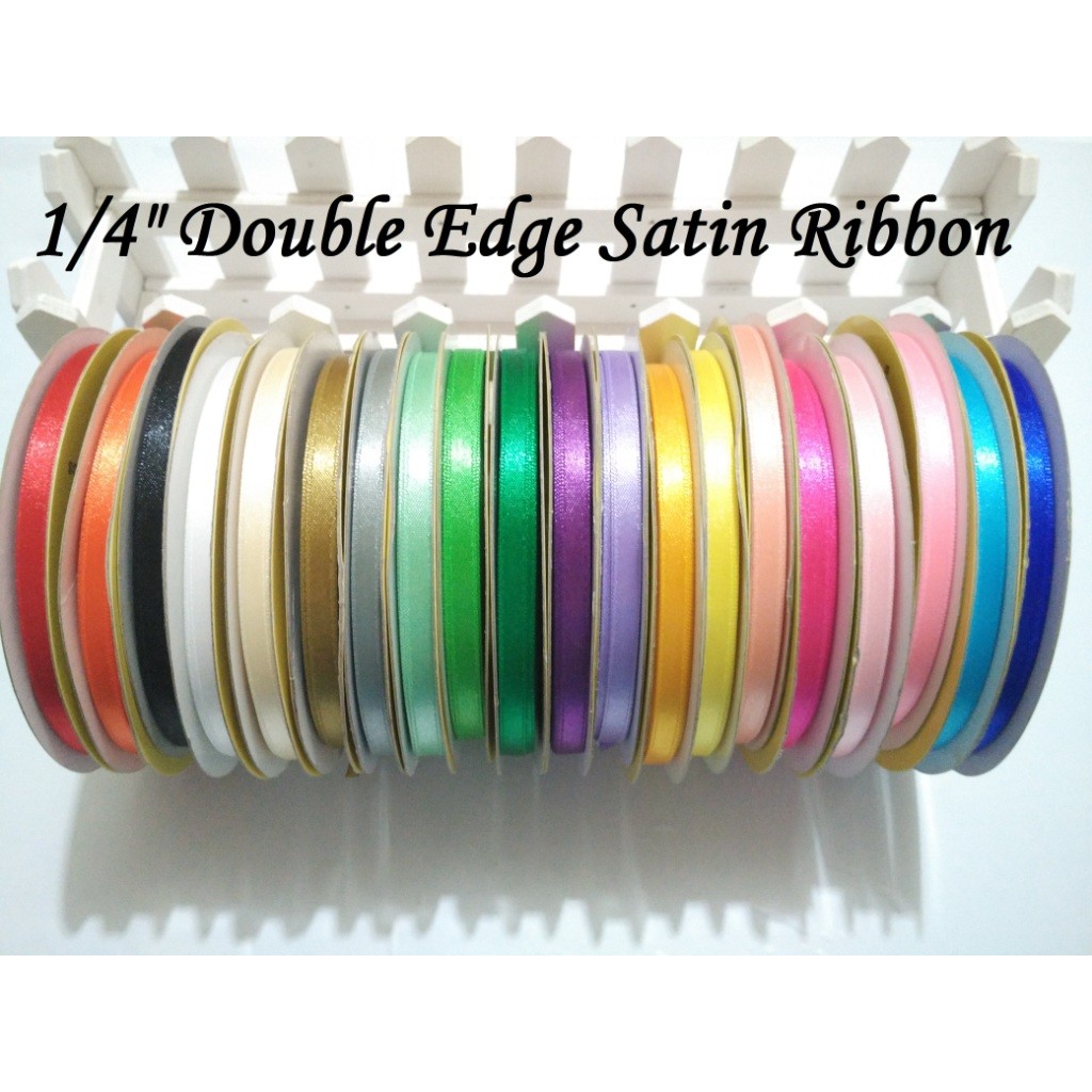 1/4 Double Edge Satin Ribbon Per Roll (50Y) Shopee Philippines
