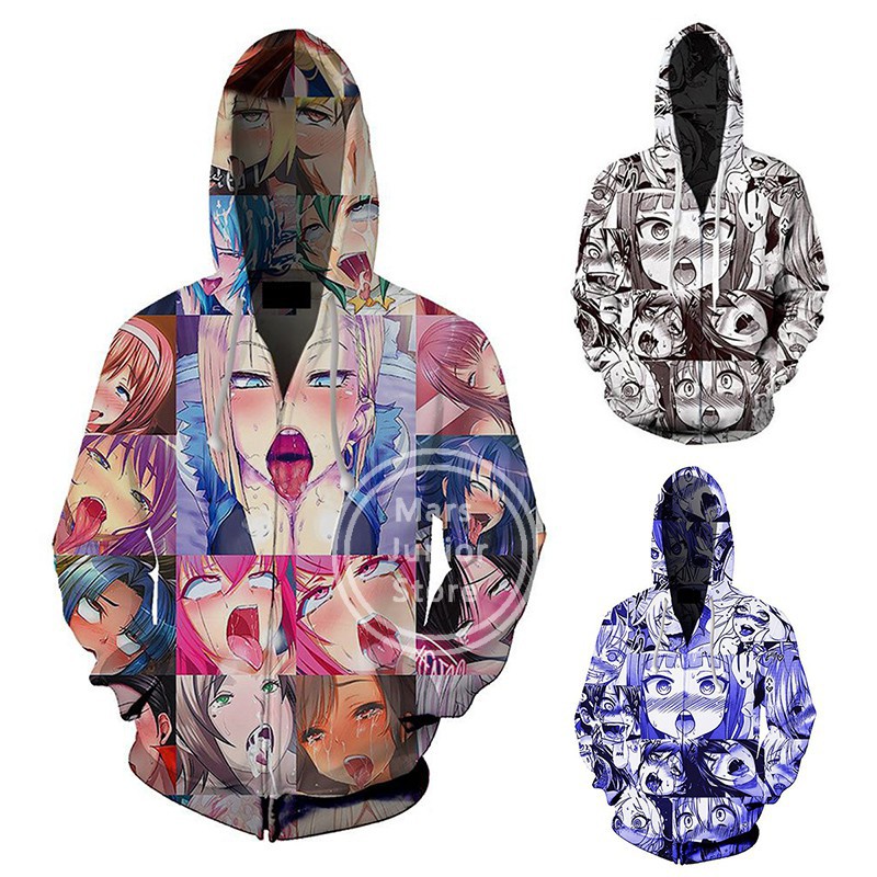 Men Boys Cartoon Anime Alisister Ahegao 3D Long Sleeve