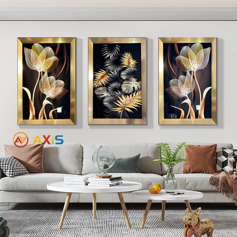 3D WALL FRAME MODERN HOME DECOR GLASS LIKE ABSTRACT PATTERN WITH BIDS