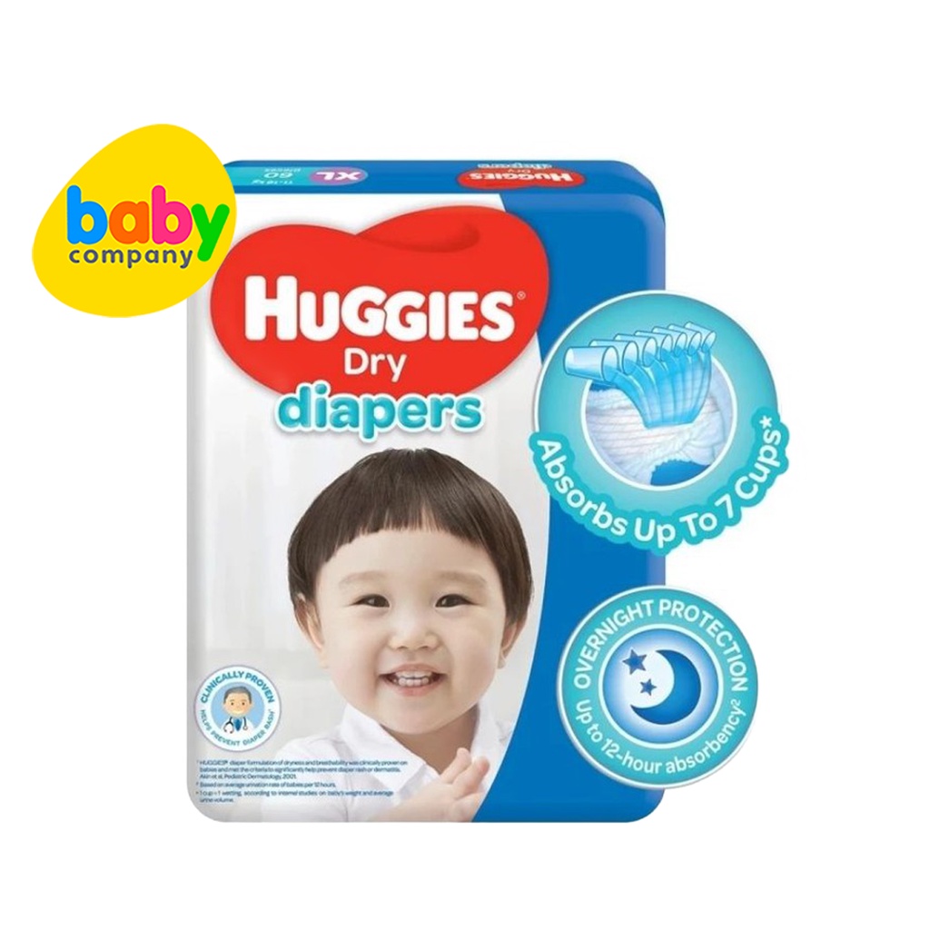 Huggies Dry Taped Diapers Super Jumbo Pack Extra Large 60pcs Shopee