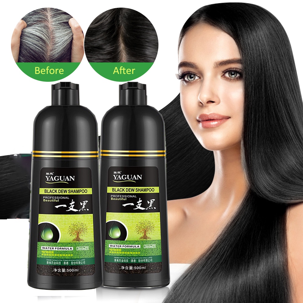 500ml Black Hair Shampoo Herbal Hair Dye shampoo White Hair into Black