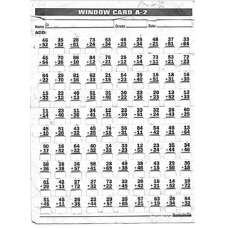 Window Card: Addition, Subtraction, Multiplication, Division per order