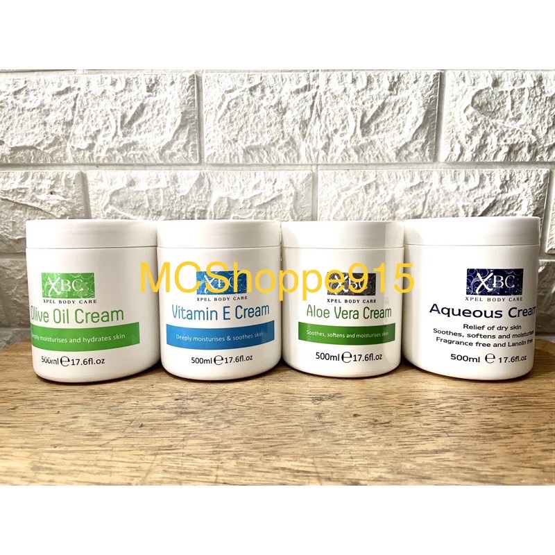 XBC Vitamin E Cream/ Aqueous Cream/Aloe Vera/Olive Oil/Primrose 500ml