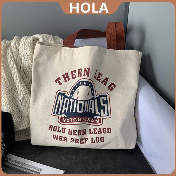 Hola Trend Print Korean New Fashion Canvas Tote Bag Casual Lady