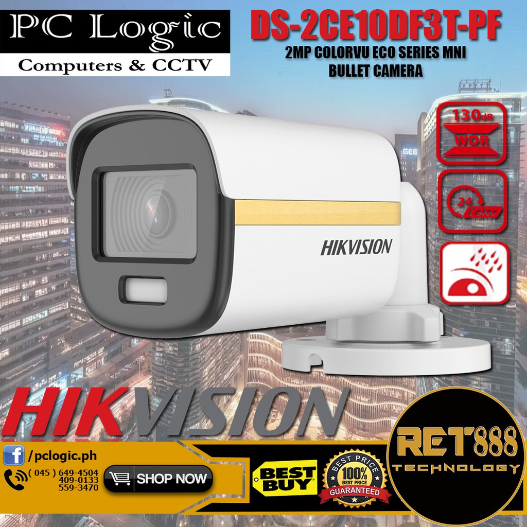 HIKVISION DS2CE10DF3TPF 2MP COLORVU ECO SERIES MNI BULLET CAMERA Shopee Philippines