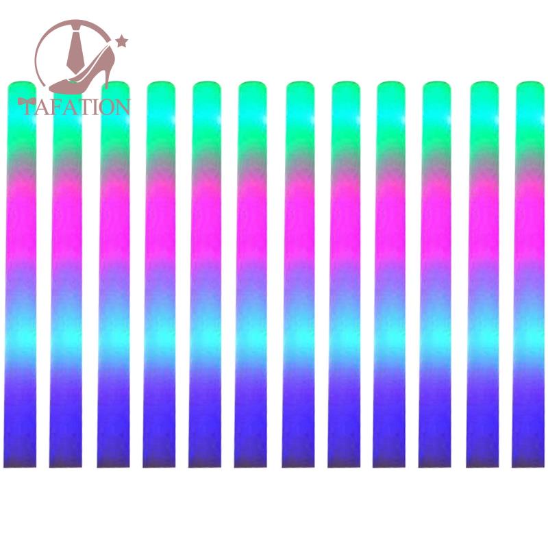 12Pcs Light Up Foam Sticks,LED Foam Sticks Glow Batons with 3 es