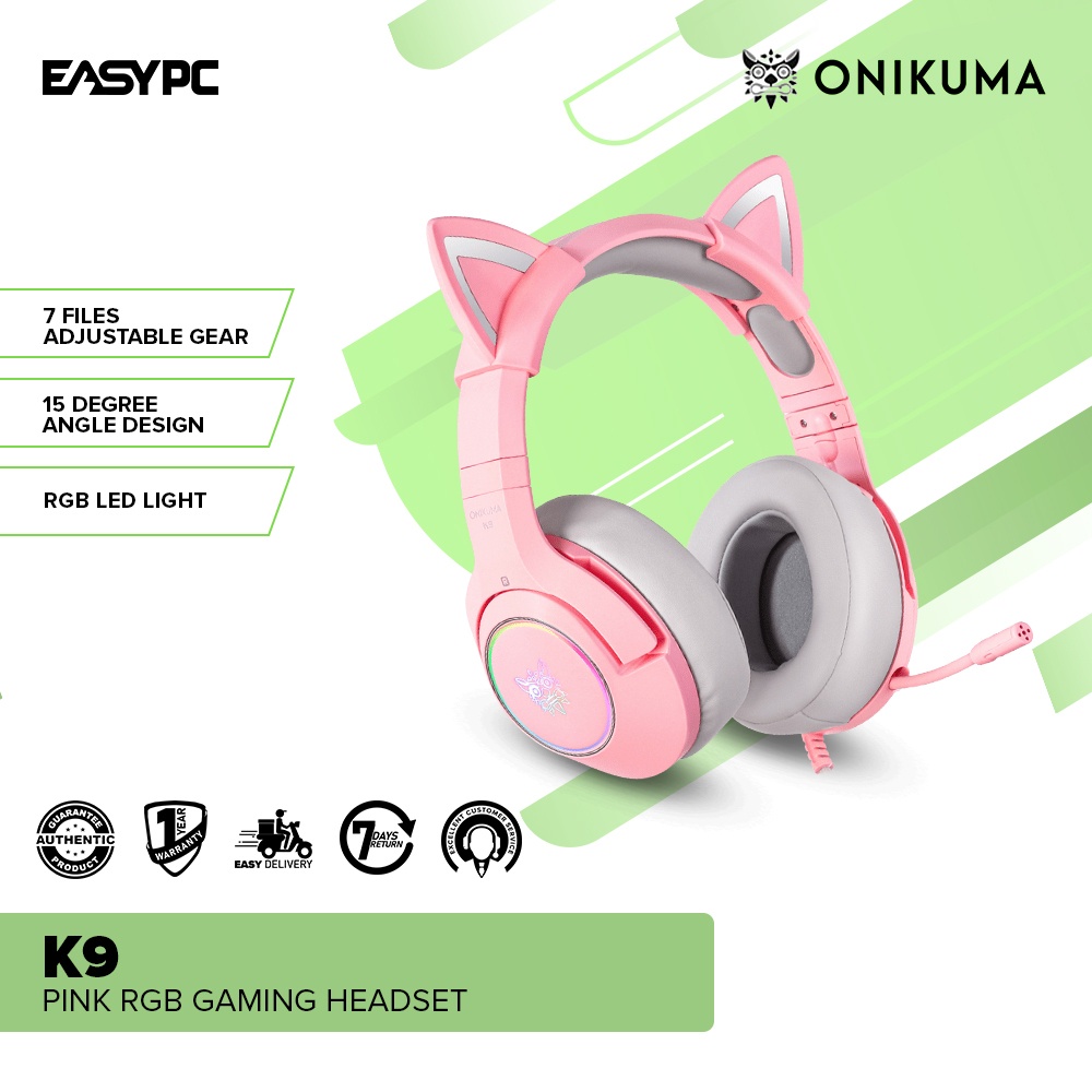 EasyPC Onikuma K9 Pink RGB Gaming Headset Brand New gaming headset, 3
