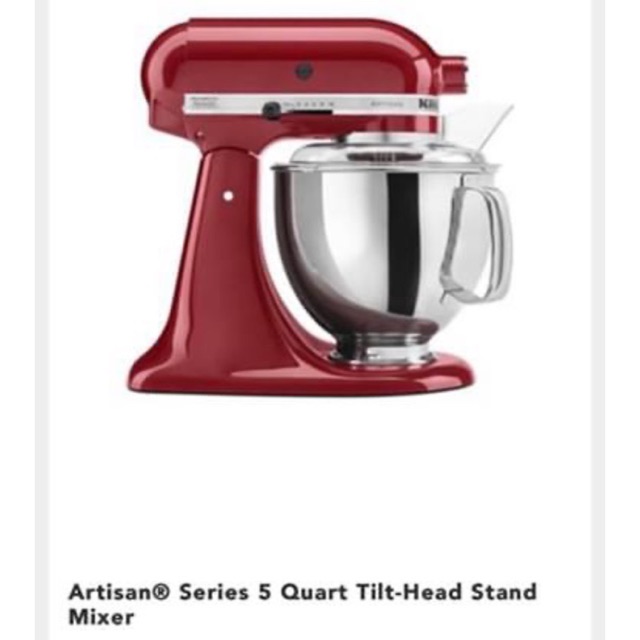 KitchenAid Artisan Series TiltHead Stand Mixer 5 Quarts 110v MADE IN