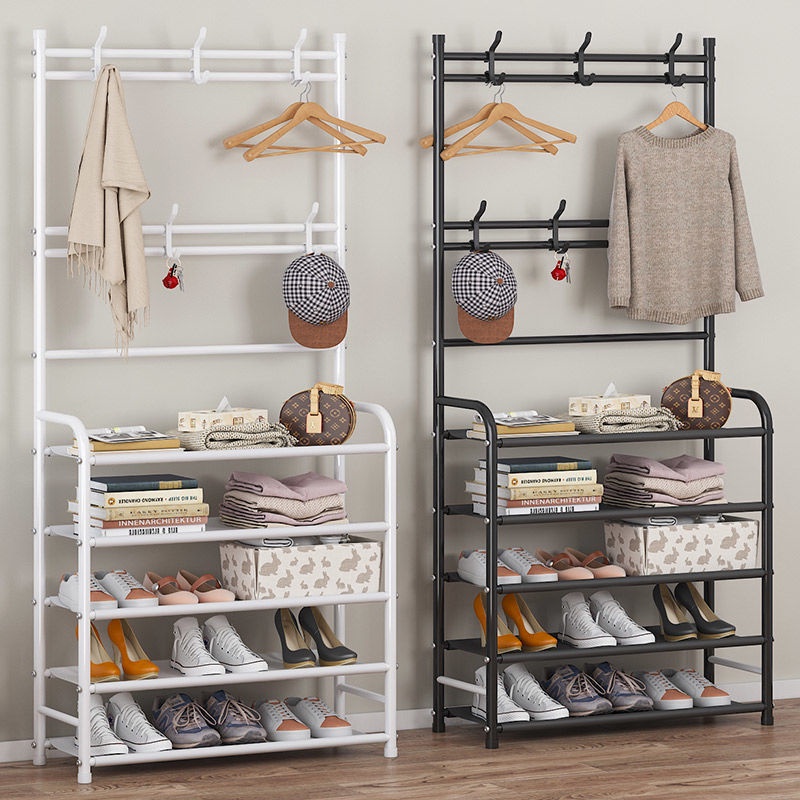 Multifunctional Shoe Rack Organizer Simple Floor Coat Rack Shoe Hat Rack drying rack bag rack