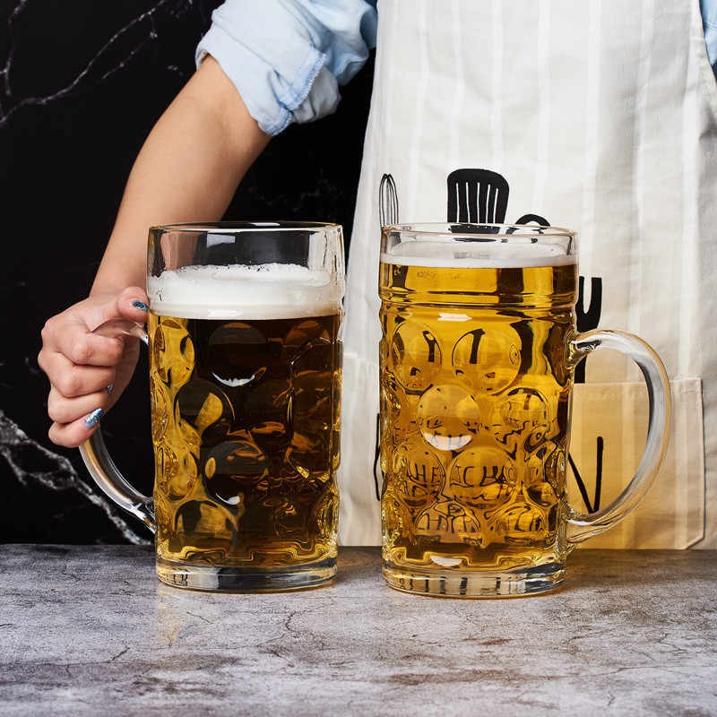 Beer Mug Large Bar Mug Glass Transparent Cup With Handle Glassware