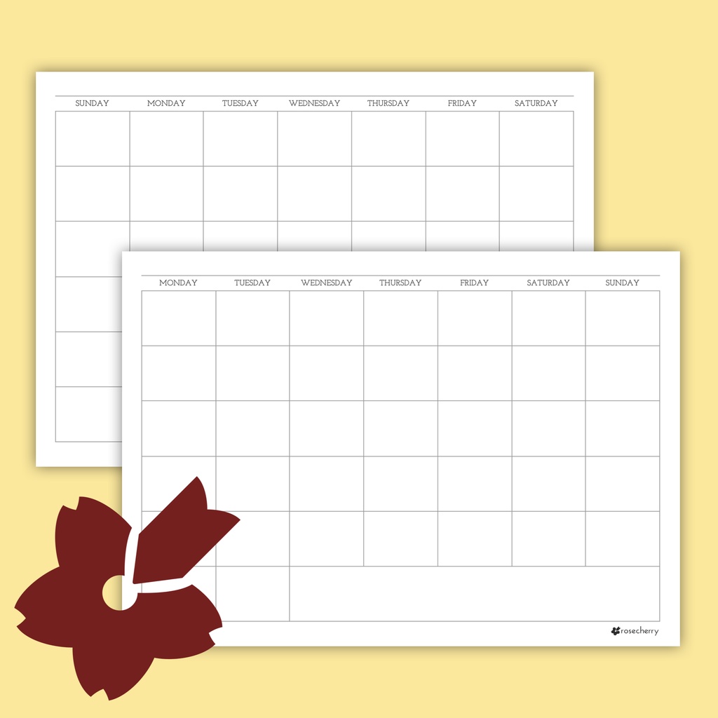 Minimalist Monthly Planner Pad Undated Calendar 50 Sheets Shopee