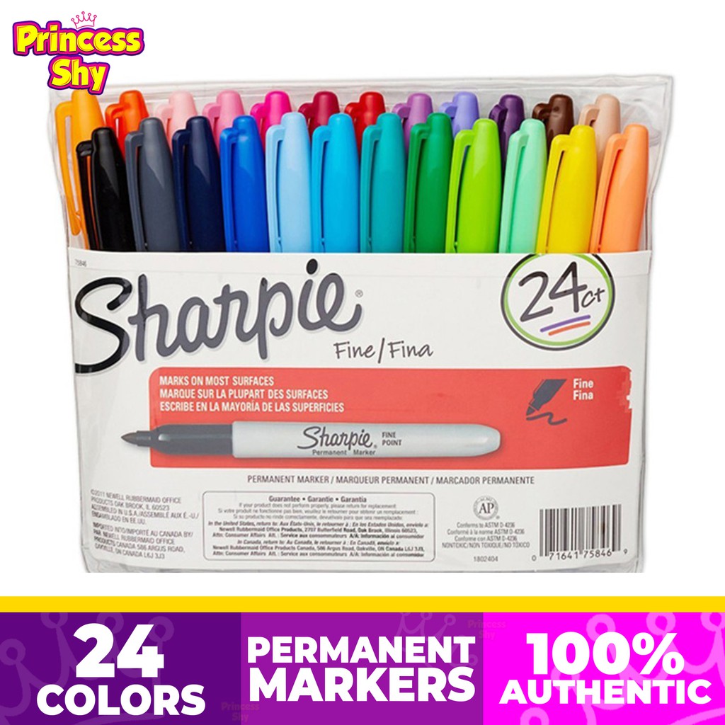 Sharpie Fine Point Permanent Marker Assorted colors 24 count Shopee