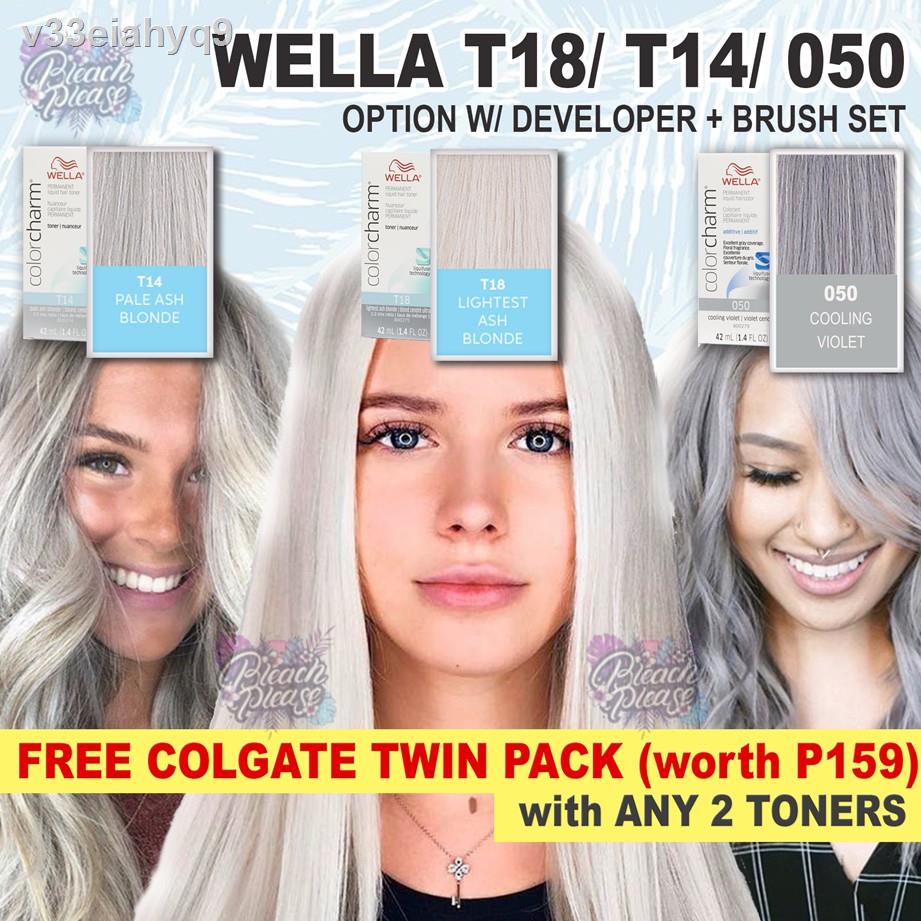 Wella Toner T18 / T14 050 Lightest Ash Blonde , Pale Cooling Violet
