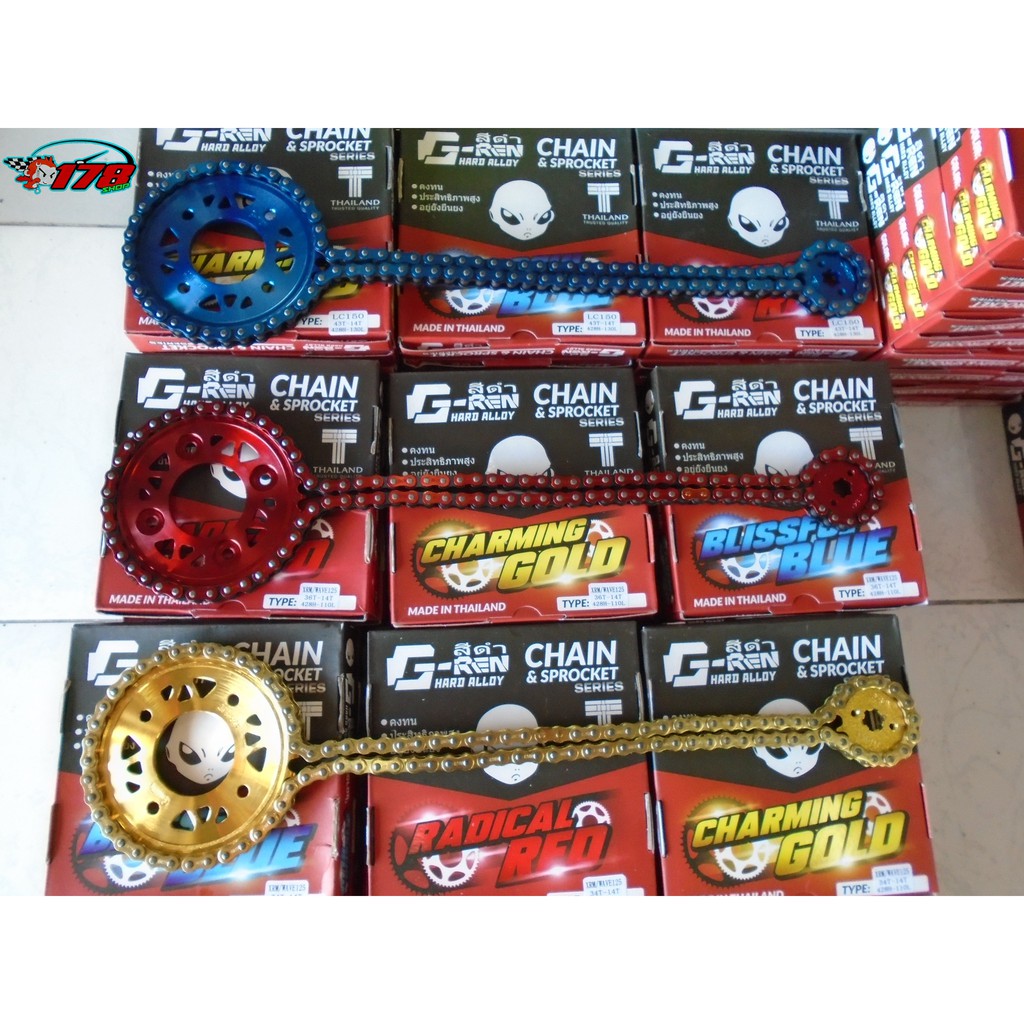 Gren thailand chain sprocket set sniper150 raider150 xrm wave(100