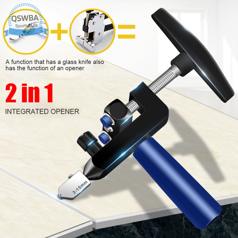 qswba Manual Tile Mirrors Cutter MultiFunctional Glass Cutter Set