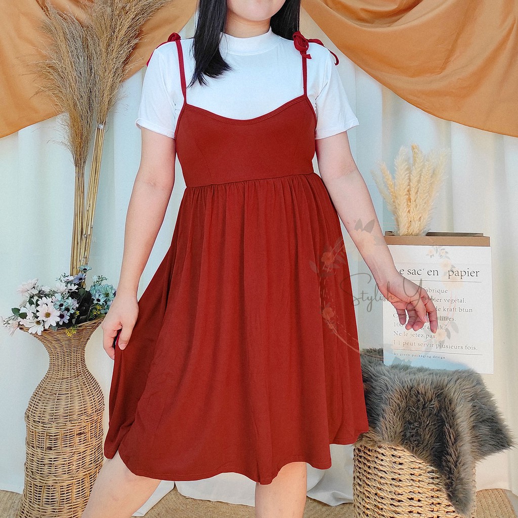 Babydoll Korean Jumper Dress Inner Already Included SSemi